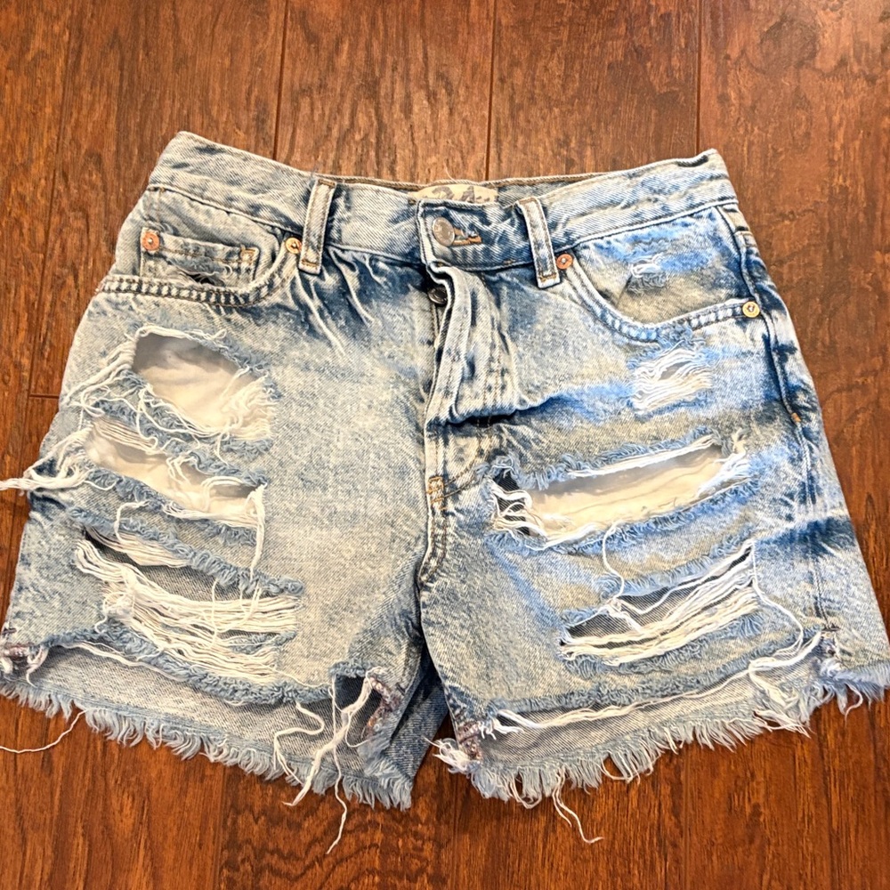 Free People distressed Jean shorts